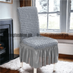 Frill Bubble Chair Covers Light Grey