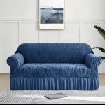 Zebra Velvet Sofa Cover Blue