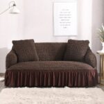 Bubble Fabric Sofa Covers Brown