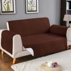 Elegant Quilted Sofa Cover – Brown